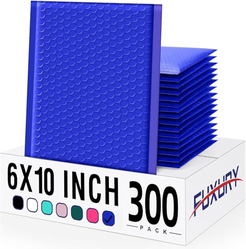 Fuxury 300 Pack Royal Blue Bubble Mailers 6x10" Bubble Shipping Envelopes - color: Royal Blue, size: 6x10" 300PC