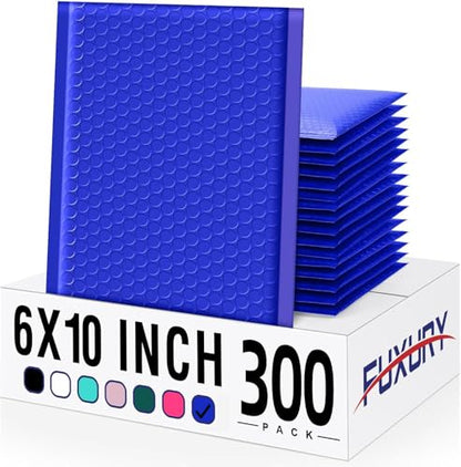Fuxury 300 Pack Royal Blue Bubble Mailers 6x10" Bubble Shipping Envelopes - color: Royal Blue, size: 6x10" 300PC