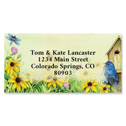 Sunflowers and Friends Personalized Foil Border Address Labels Set of 144, Self-Adhesive, Flat-Sheet Address Labels - color: Sunflowers and Friends