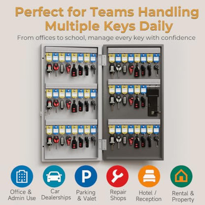 48 Key Lock Box Smart Key Organier Cabinet with Keypad & App for Office - size: 2.3inx11.3inx21.7in