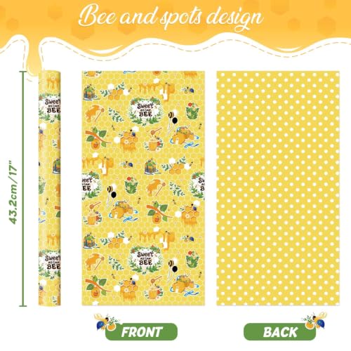 WERNNSAI Bee Wrapping Paper Jumbo Roll - 33 ft Honey Bee Gift Wrap - color: Bee