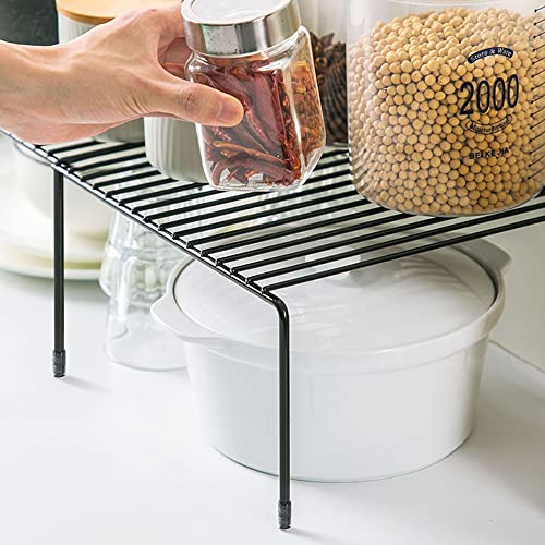 Tomorotec Expandable Cabinet Shelf Organizer, Metal Kitchen Pantry, Black - color: Black-1 Pcs