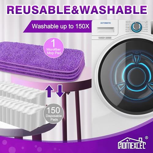 HOMEXCEL Microfiber Mop Pads 4 Pack for Swiffer PowerMop 13"-15" Washable - size: 4 Pack
