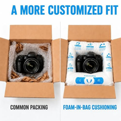 Expanding Foam Packaging (4-Pack) — Shock-Absorbing, Self-Expanding Foam Packaging Bags for Secure Shipping of Computers & Precision Goods (2x 18"x30", 2x 21"x34") - size: big