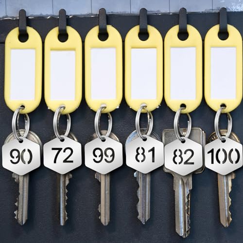 Yaocom 50 Pcs Hollowed Stainless Steel Number Tags - style: Hexagon, 51-100