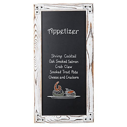 MyGift Wall Mounted Large Chalkboard Sign with Whitewashed Wood Frame - color: White Washed