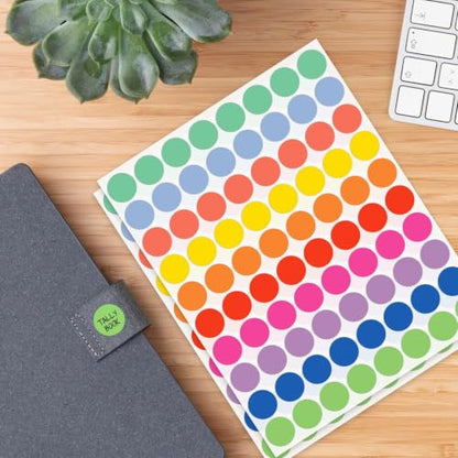 1600 PCS, 3/4" Color Round Dot Stickers, 10 Colors-20 Sheets - color: 10-colors