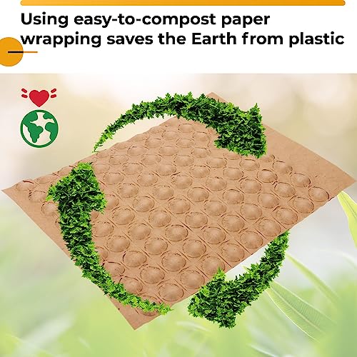 IDL Packaging 12" x 100' Paper Bubble Cushioning Wrap - Earth-Friendly Alternative to Plastic Bubbles - 3/4" Bubble Size - Packing Material for Moving, Shipping, and Storing
