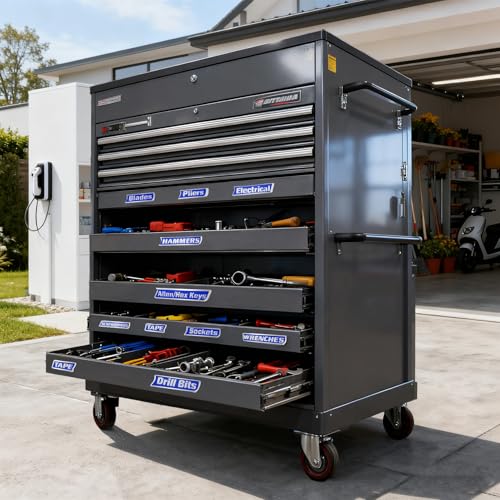 12 Pack Magnetic Tool Box Labels, Toolbox Magnets for Organization - color: Blue