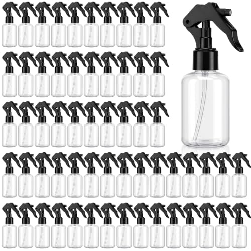 Domensi 60 Pcs 4 oz Empty Plastic Spray Bottle with Black Trigger Sprayers - color: Black, size: 4 oz