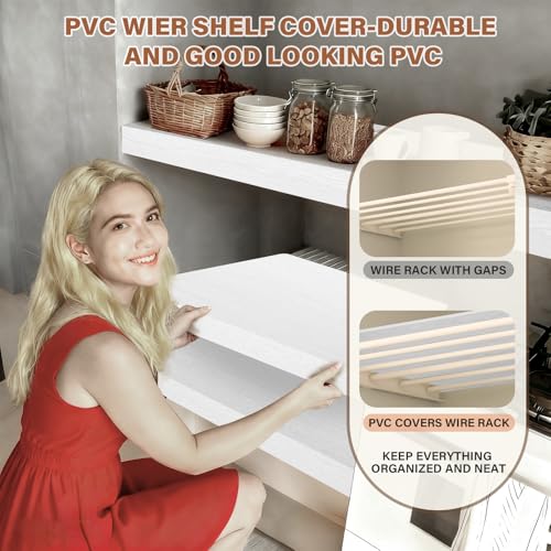 CLICLIE Wire Shelf Covers, 32" W X 16" D PVC Wire Rack Covers for Pantry - size: 32"W x 16"D