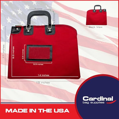 Lockable Fire Resistant Document Bag, Red - color: Red