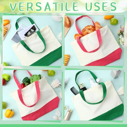 Epakh Canvas Tote Bags Bulk 18.5 x 15 In - color: Red Green Color