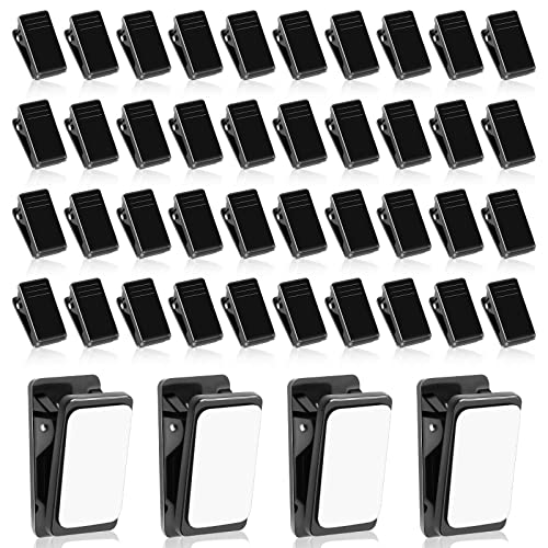 50 Pieces Self Adhesive Clips, Tapestry Sticky Spring Hangers Wall Clips for Hanging Poster Photo Office Decorations, Black - style: Black Self-adhesive