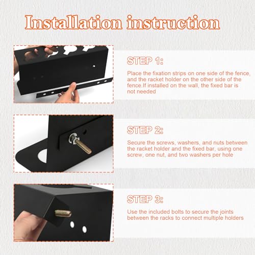 Pickleball Racket Ball Holder Holds 4/12 Paddles Pickleball Storage Rack with Label to Track Next Up Players Pickleball Paddle Holders To Fence Wall Hanging Storage Outdoor Not Include Paddles (1)