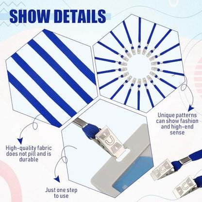 Patelai 400 Pack Double Clip Lanyards Bulk Face Mask Lanyards, Blue - color: Blue