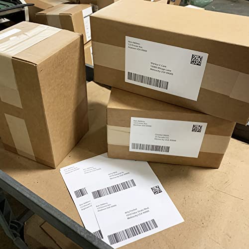 Printable Shipping Address Label | 8.5" x 5.5" (5-1/2 x 8-1/2) | Qty 20 Count | 10 Sheets Total | Permanent White Matte | Compatible with Inkjet and Laser Printer | Blank Labels - size: 8.5" x 5.5"