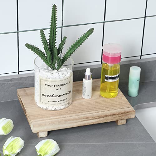 Nuogo Wood Pedestal Riser Stand for Kitchen Soap Tray,9 X 6 Inch,Natural - color: Natural, size: 9 x 6 Inch