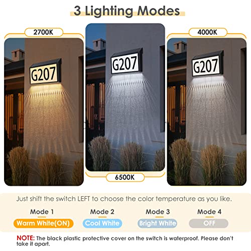 MAXvolador Solar Powered Address Sign House Number Waterproof 3-Light Modes