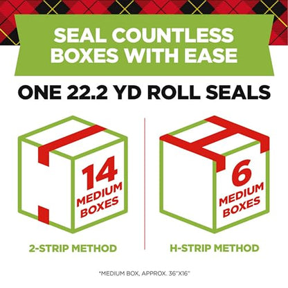 Scotch Sure Start Packing Tape, Clear, Quiet Unwind and Easy Start, Moving Supplies, 1.88 in. x 22.2 yd., 6 Tape Rolls with Dispensers - size: Case