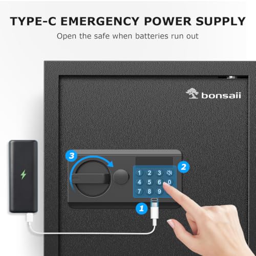 Bonsaii Security Safe Box With Keypad Lock 1.2 Cu.Ft for Cash Jewelry Home - size: 1.2 cu.ft.