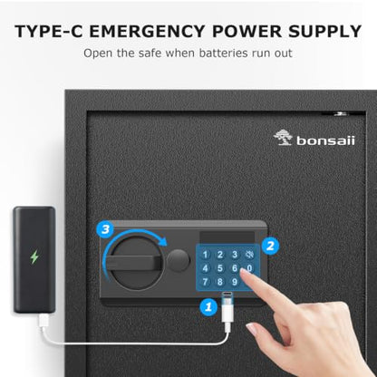 Bonsaii Security Safe Box With Keypad Lock 1.2 Cu.Ft for Cash Jewelry Home - size: 1.2 cu.ft.