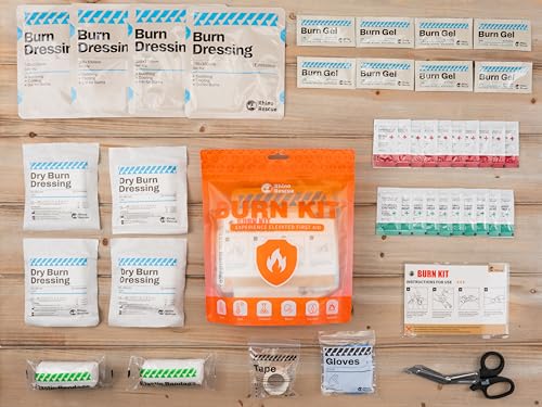 RHINO RESCUE Burn Kit with First Aid Burn Cream, Burn Dressing, Burn Gel