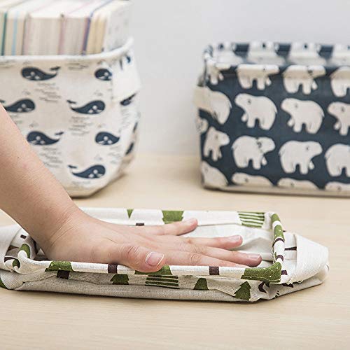 6-Pack Foldable Canvas Storage Baskets with Handle (Style B) - color: Style B