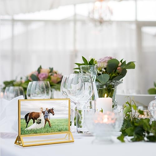 6x4 Acrylic Gold Picture Frames 8 Pack, Table Number Holders
