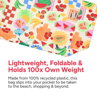 Dock & Bay Everyday Beach Tote Bag - Reusable Carrier Bag for Daily Use - Carries Up to 10kg - 100% Recycled Materials - color: Supper Club