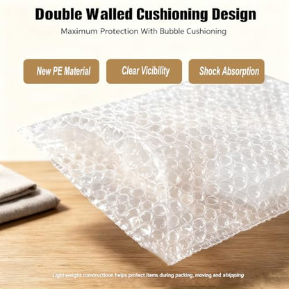 12x12Inch Bubble Out Bags 50pcs, Double Walled Cushioning Pouche Bag - size: 12x12Inch(50Pack)
