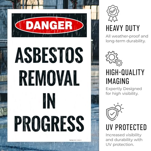 OSHA Danger Asbestos Removal in Progress Sidewalk Sign Kit, - size: 10x16 Inches, style: 2 Pack - Replacement Panels