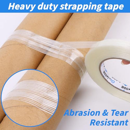 16 Rolls Strapping Tape 1/2 Inch x 60 Yards 5.5 Mil Fiberglass Tape - size: 1/2in x 60Yds