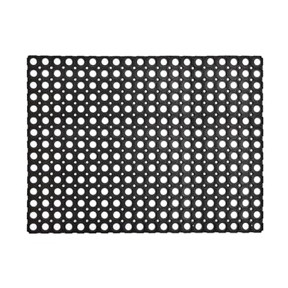 Heavy-Duty Interlocking Rubber Floor Mat, 24"x 32", Shock-Absorbing, Black - size: 24x32