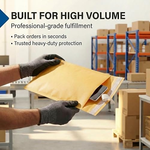 BOX USA 12 1/2 x 19" Kraft Bubble Mailers (50-Pack) - Brown Padded Envelopes, Self-Seal Shipping Bags for Small Business, Heavy Duty Cushioned Mailing Envelopes for Packaging and Shipping - size: 12-1/2x19" (50-Pack)