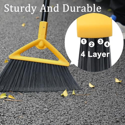 Heavy Duty Yellow Angle Broom with Long Handle - 2 Pack - color: 2pack Yellow