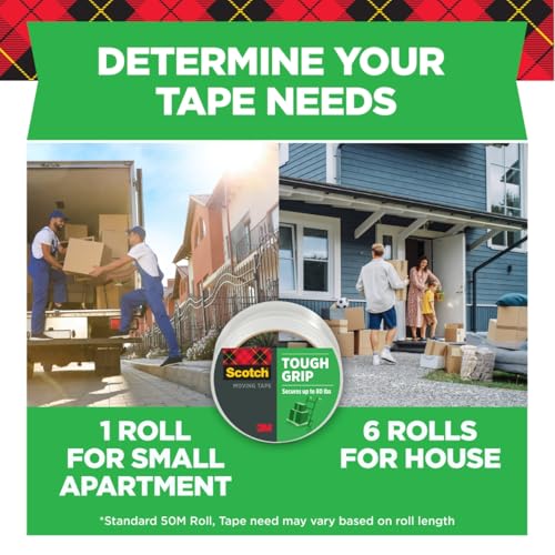 Scotch Tough Grip Moving Tape Refill, 1.88 in x 43.7 yd, 6 Rolls - size: 6 Rolls