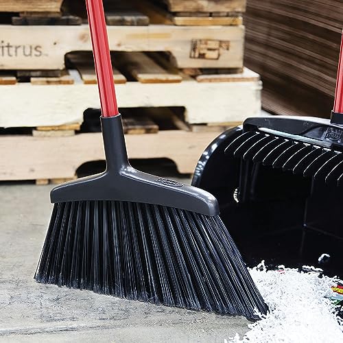 Libman Commercial 997 Wide Commercial Angle Broom, 55" Length, 15" Width, Black/Red, ‎Steel, Plastic/Synthetic Fibers, (Pack of 6)