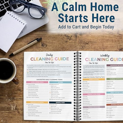 ADHD Cleaning Planner, Wildflowers Daily Weekly Monthly Checklists - color: ADHD Cleaning Planner Version 2