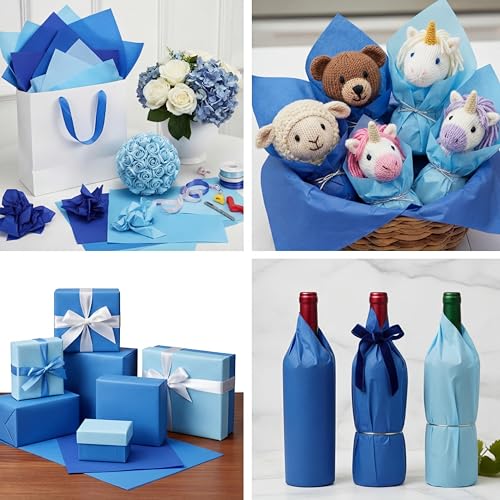 500 Sheets Blue Series Tissue Paper Bulk 15 x 20 Inch for Homecoming Gifts - color: Blue Series, size: 15 x 20 Inch