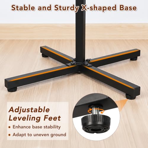 Flenpptly Adjustable Height Shopping Bag Rack, 48-60 Inch, Black