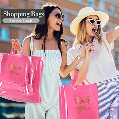 Teling 200 Pcs Thank You Shopping Bags with Handle,Pink - color: Pink