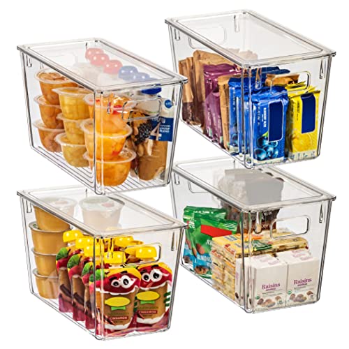 ClearSpace Plastic Storage Bins with Lids for Pantry & Fridge, 4 Pack - size: 4 Pack