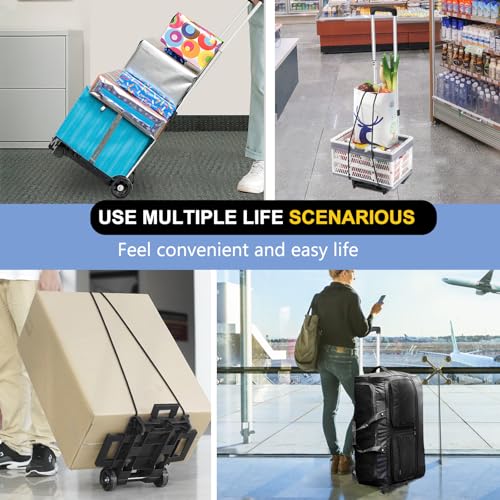 Folding Hand Truck Aluminum Trolley,Small Dolly, Foldable Hand Cart, - color: 2 Wheel Aluminium