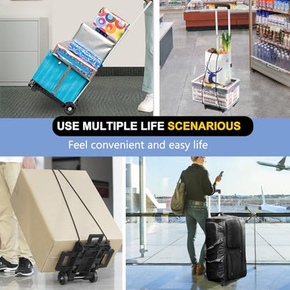Folding Hand Truck Aluminum Trolley,Small Dolly, Foldable Hand Cart, - color: 2 Wheel Aluminium