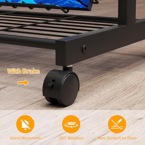 lesolar 4-Tier Floor-Standing Magazine Rack with Poster Board Stand