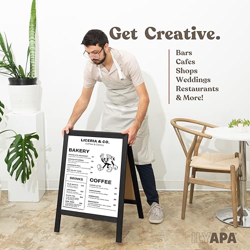 Ilyapa A Frame Whiteboard Easel Sign 31x20 in - Sandwich Signs Outdoor - color: Black, size: 21x30