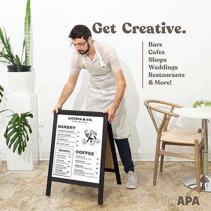Ilyapa A Frame Whiteboard Easel Sign 31x20 in - Sandwich Signs Outdoor - color: Black, size: 21x30