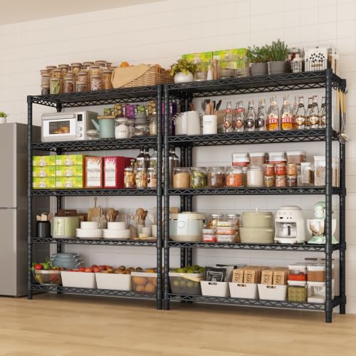 5 Tier Wire Metal Shelving, 72"H Pantry Storage Shelves, 1250 LBS - size: 36"W x 14"D x 72"H