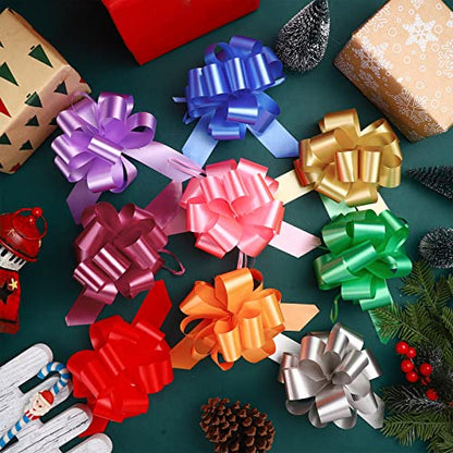 Chunyin 72 Pcs 5 Inch Pull Bows for Gift Wrapping Gift Bows, multi Color - color: Multi Color